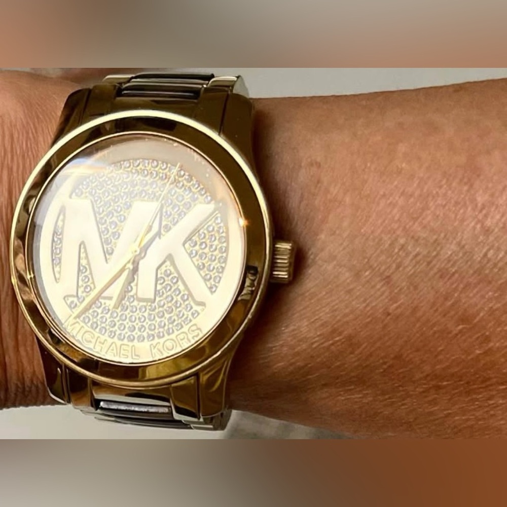 Michael Kors Gold Watch with Crystallized Face